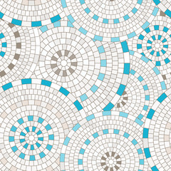 Wandcirkels Mozaïek patronen Geometrisch cirkelmozaiek naadloos patroon  © akrain