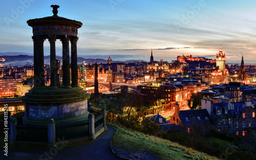 Edinburgh from Calton Hill at night, Scotland 