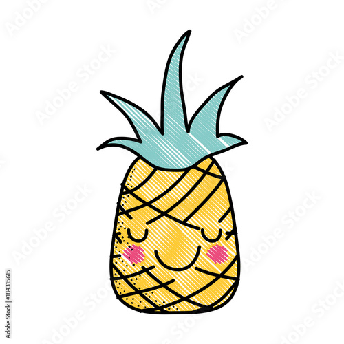 grated happy pineapple fruit tender kawaii