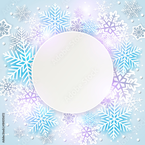Fototapeta Naklejka Na Ścianę i Meble -  Shining holiday background with snowflakes