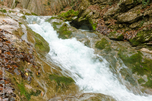 River in the mountains background