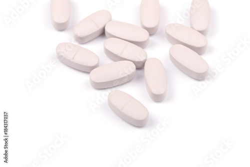 pills oval shape on a white background