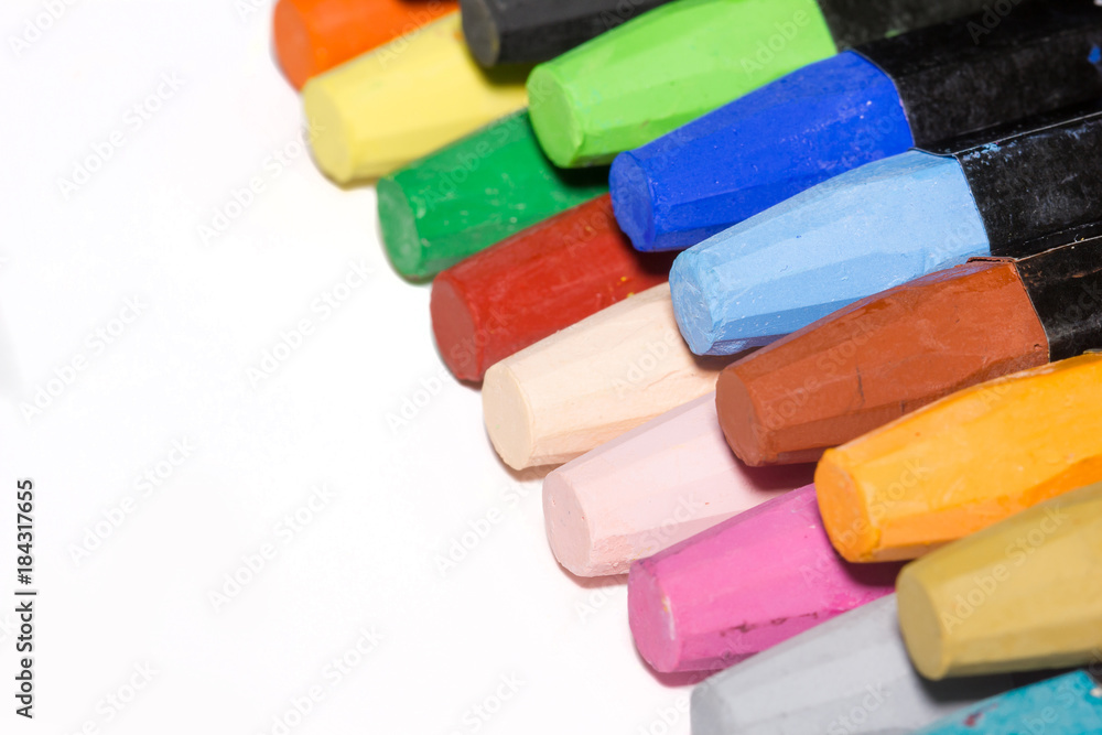 Color Crayons on white background. Color Crayons on white background.
