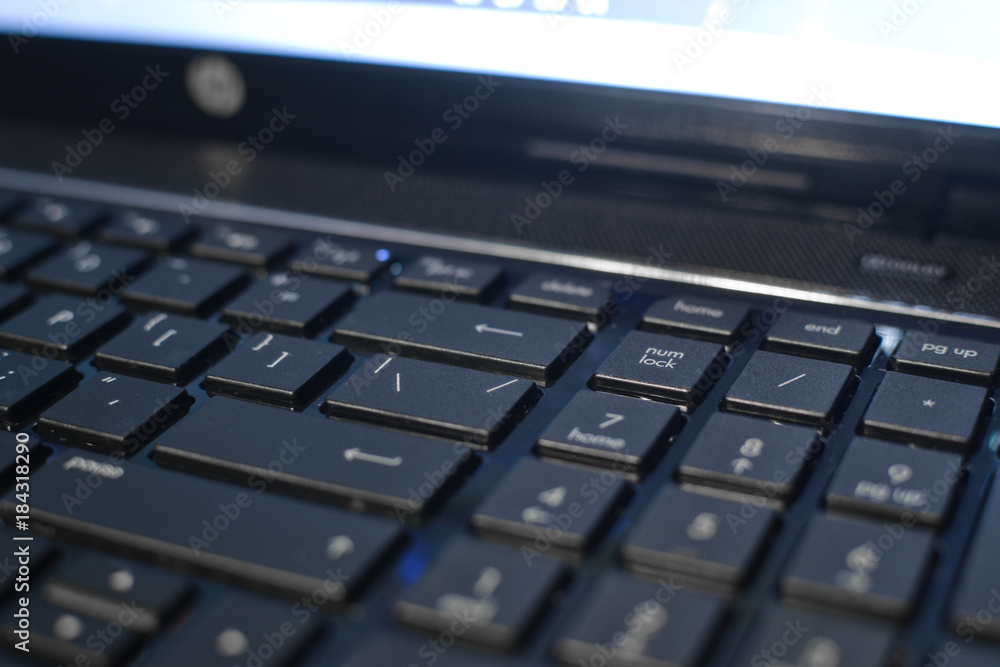 A laptop keyboard close-up. Programming. Website development A laptop keyboard close-up. Programming. Website development