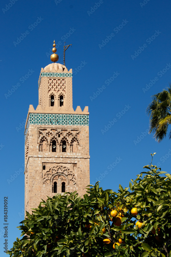 Minarett der Koutoubia-Moschee in Marrakesch