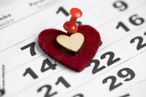Red Heart And Calendar (Valentines Day)