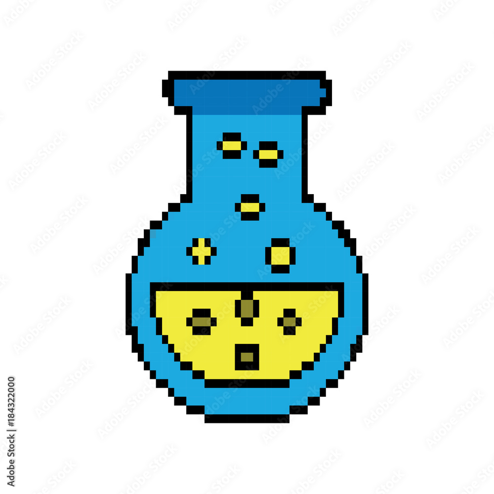 Fototapeta premium video game flask potion elixir power vector illustration pixelated image