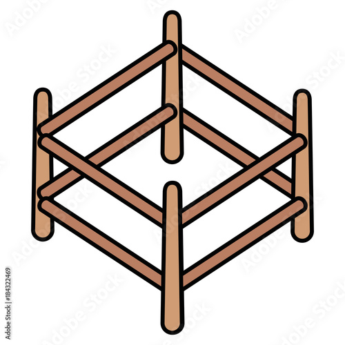 wooden corral isolated icon