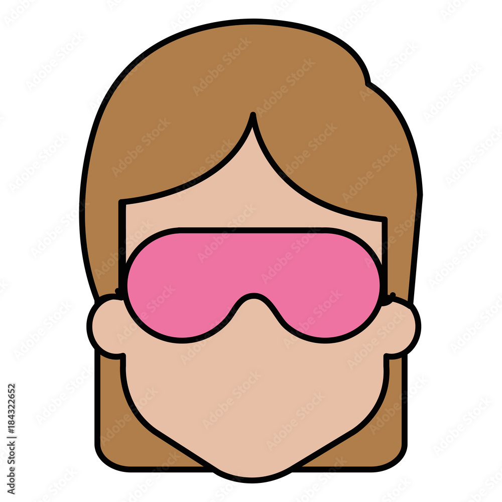 woman with sleeping mask woman with sleeping mask
