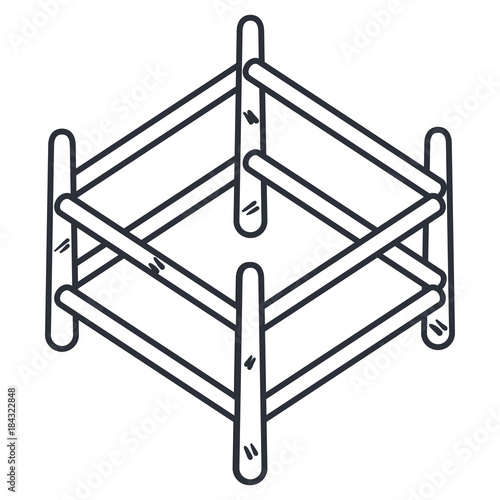 wooden corral isolated icon