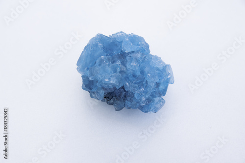 Chalcanthite mineral isolated over white