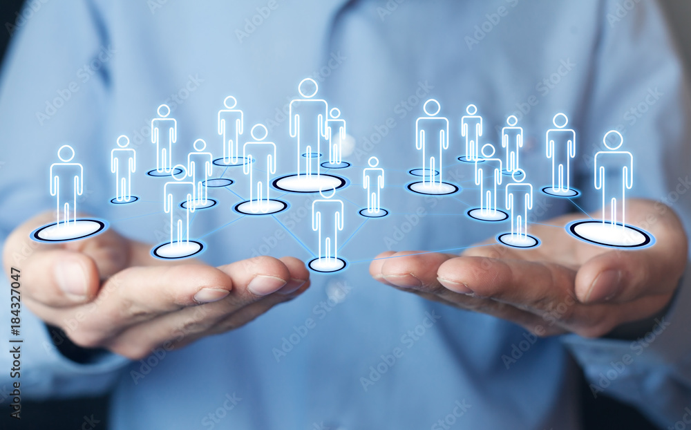 Business connection and social network. Business connection and social network.