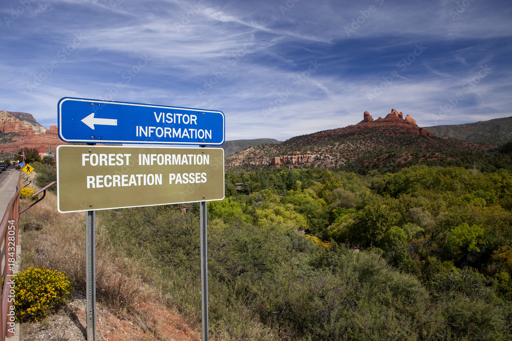 The sign leading to the Vistor Center in Sedona The sign leading to the Vistor Center in Sedona
