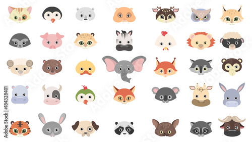 Animal masks set.