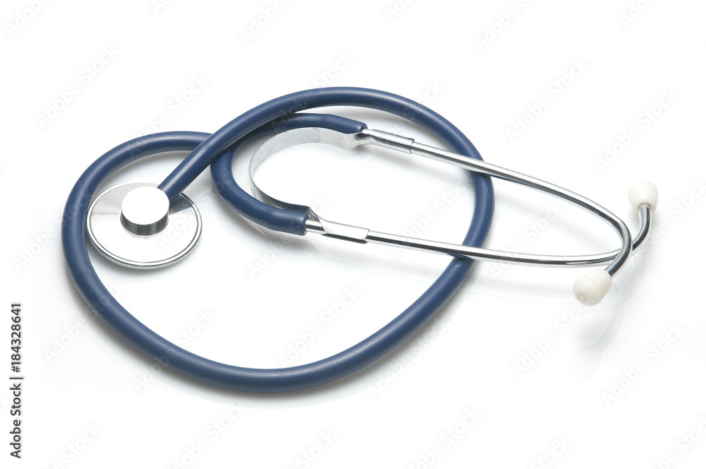 Stethoscope isolated on white background, heart shaped Stethoscope isolated on white background, heart shaped