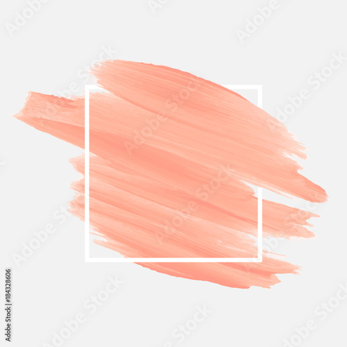 Logo acrylic brush art paint abstract texture background vector illustration over square frame. Perfect watercolor design for headline, logo and banner.