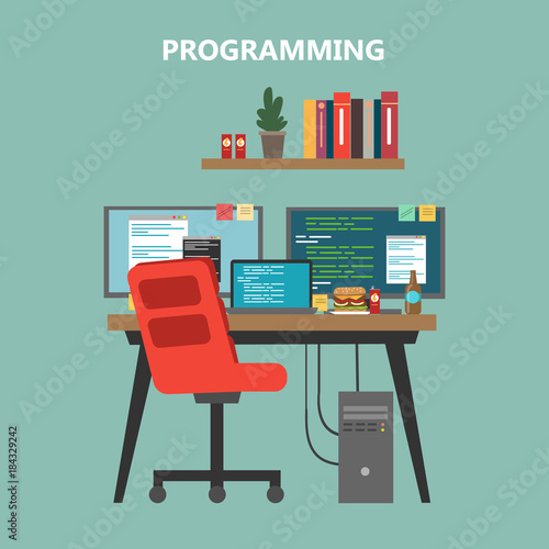 Web developer desktop.