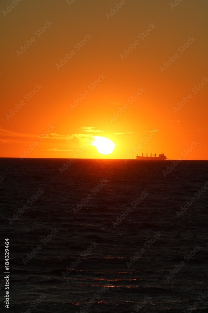 Sunset at Indian Ocean in Cottesloe Beach, Perth Western Australia 