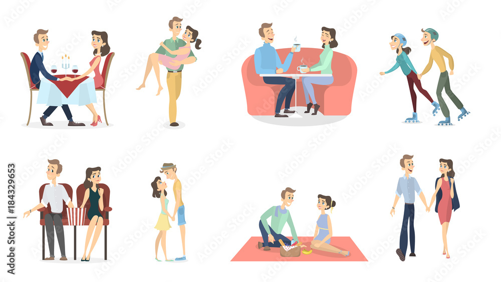 Romantic couple set. Romantic couple set.