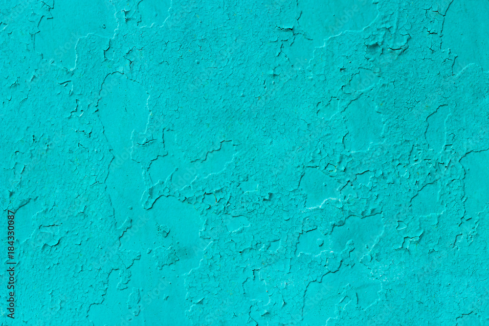 Cracked colored turquoise background