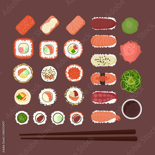 Sushi and sashimi set.