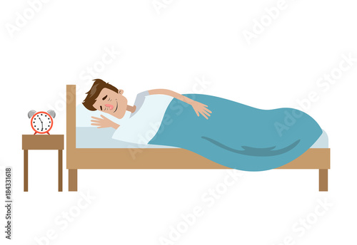 Isolated sleeping man.