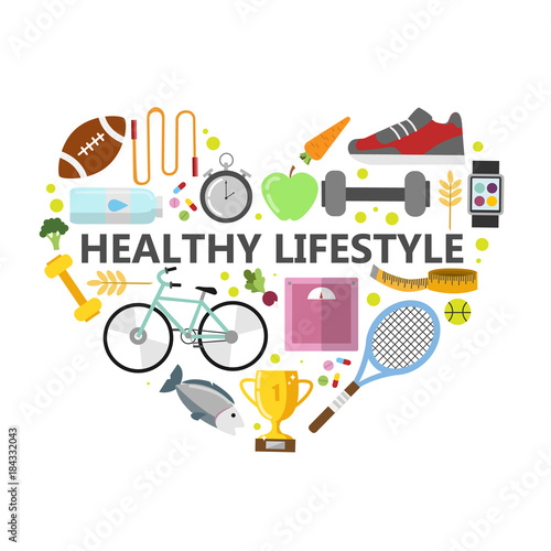 Healthy lifestyle illustration.