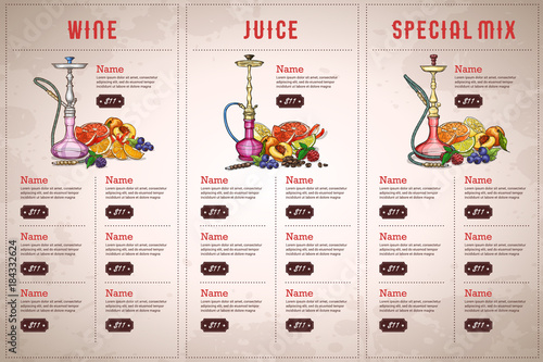 Vector color menu design
