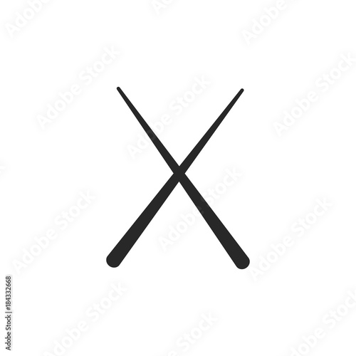 Monochrome japanese chopstick icon on white background