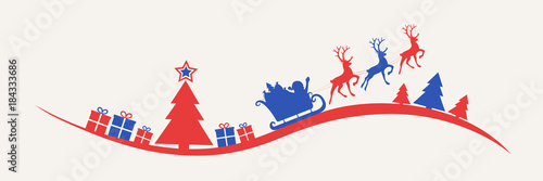 Christmas header with Santa Claus. Vector.
