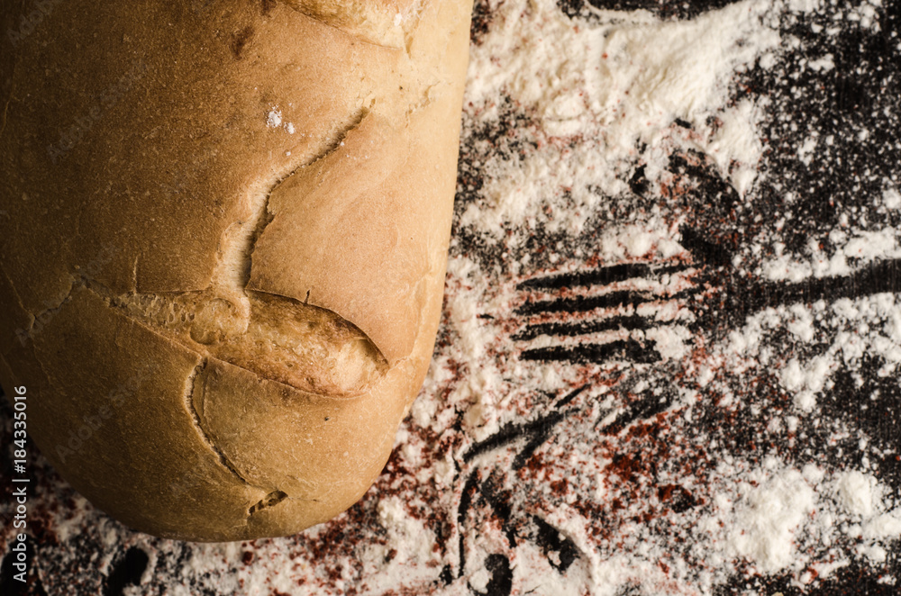 Obraz premium fresh bread, flour
