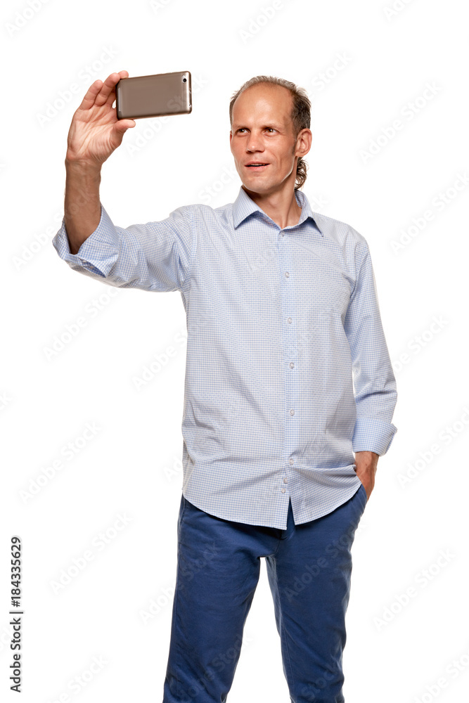 Guy making selfie Guy making selfie