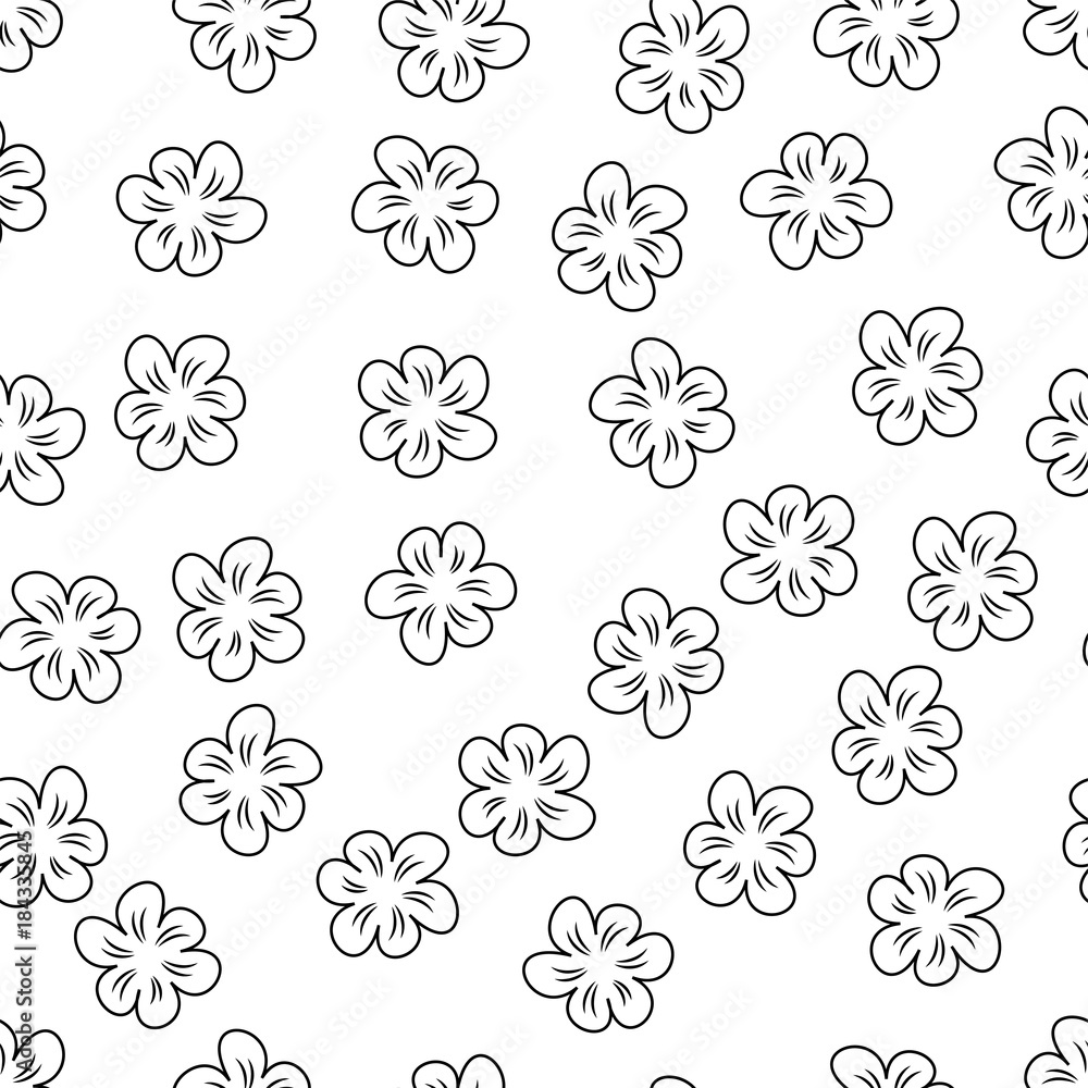 Fototapeta premium abstract floral seamless pattern on white background. For prints, greeting cards, invitations, wedding, birthday, party, Valentine's day.