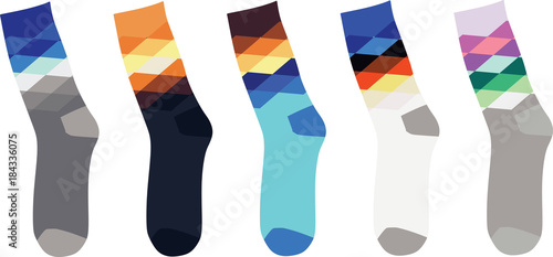 Colorful sock. argyle pattern. vector illustration 