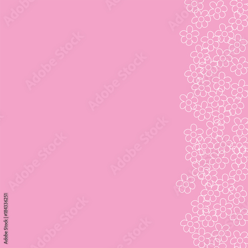 abstract floral frame on a pink background. For prints, greeting cards, invitations, wedding, birthday, party, Valentine's day. © alexey_korotky