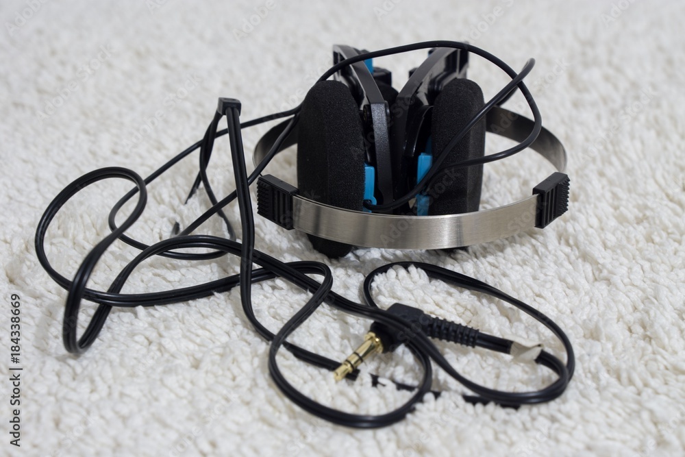 Headphones on the table. Slovakia Headphones on the table. Slovakia