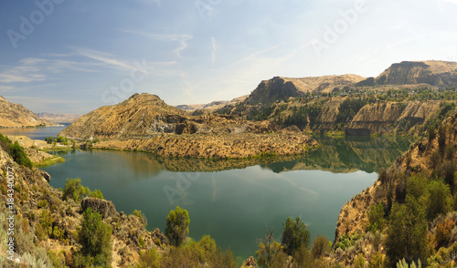 Panorama Roosevelt Lake Created by the Grand Coulee Dam photo
