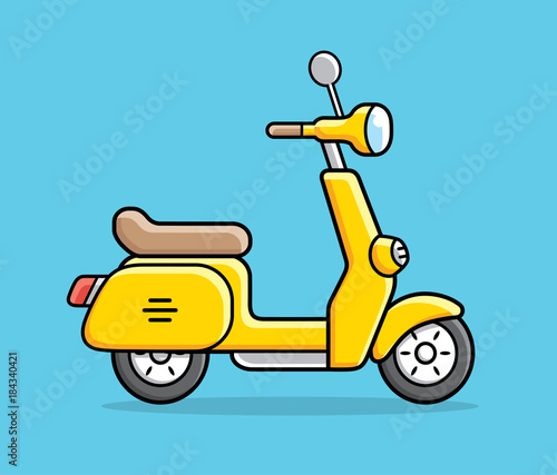 Yellow scooter vector.