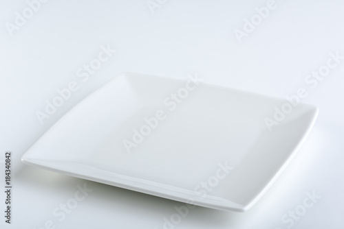 white plate on white background