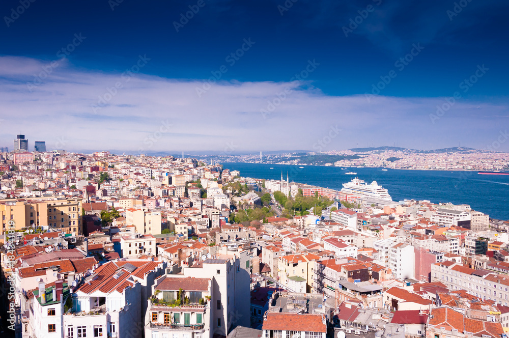 Panoramic view of Istanbul from the Galata tower