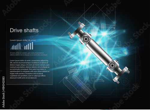 Drive shafts. Vector. EPS10.