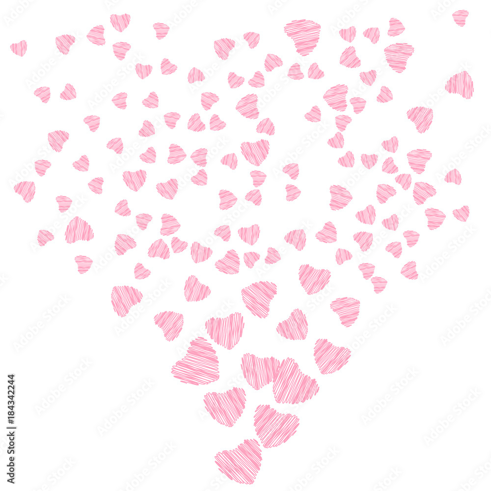 abstract love pattern of hearts. For greeting cards, invitations Valentine's day, wedding, birthday.