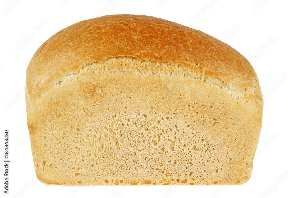 White bread loaf isolated on a white background White bread loaf isolated on a white background