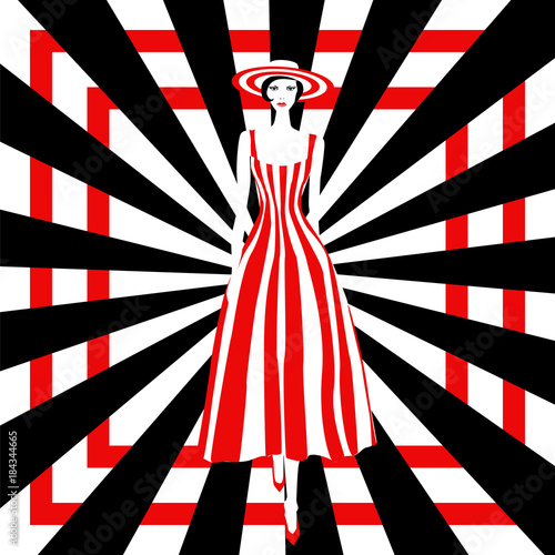 fashion model black and white stripes