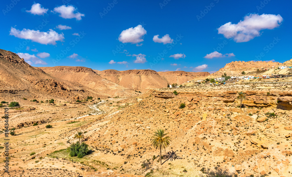Arid landscape near Chenini in South Tunisia
