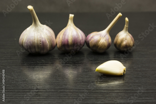 Peeled clove of garlic.