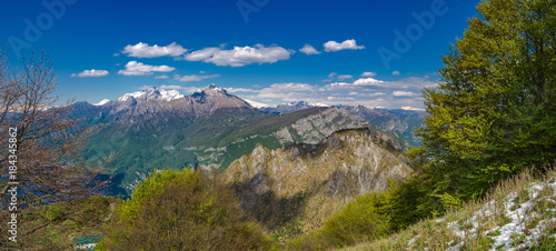 Orobie Alps as seen from hikitg trail to Corni di Canzo