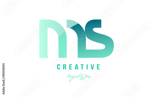 green gradient pastel modern ms m s alphabet letter logo combination icon design