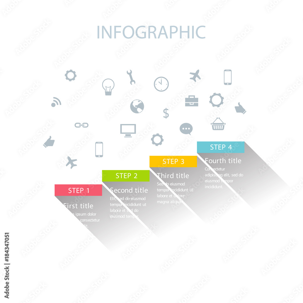 Abstract infographics. Design steps. Templates infographics with 4 step, options Abstract infographics. Design steps. Templates infographics with 4 step, options
