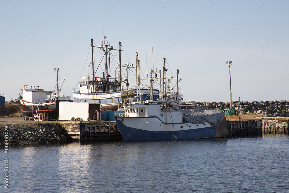 Fishing boats in Bonavista harbor, Newfoundland, Canada